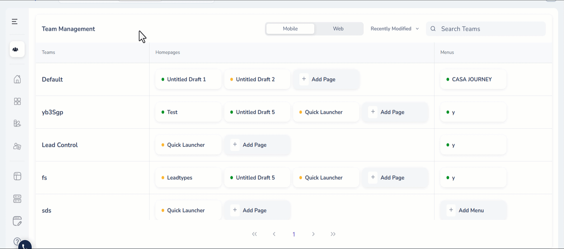 Leadsquared - Object Types on Mobile