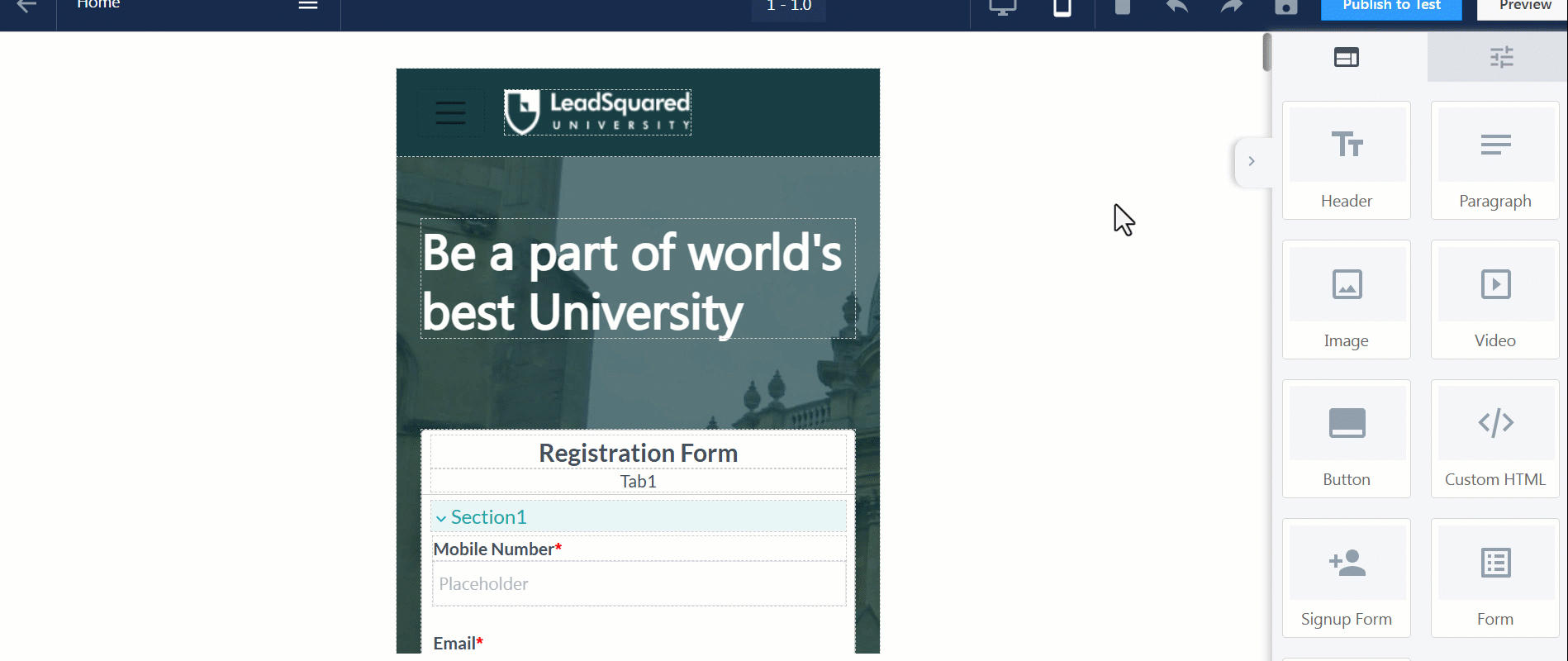 making changes through the mobile editor on Portals