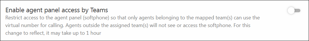 restrict agent panel by teams