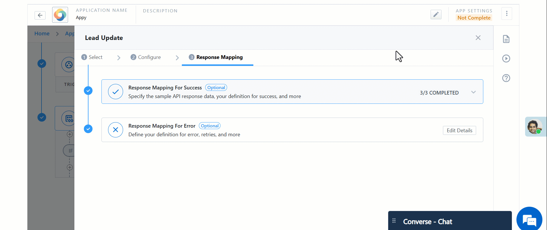 uds actions lead update success error mapping