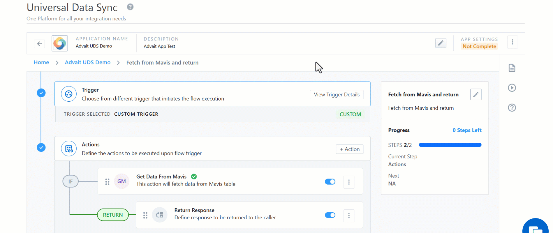 using response from action in return response card