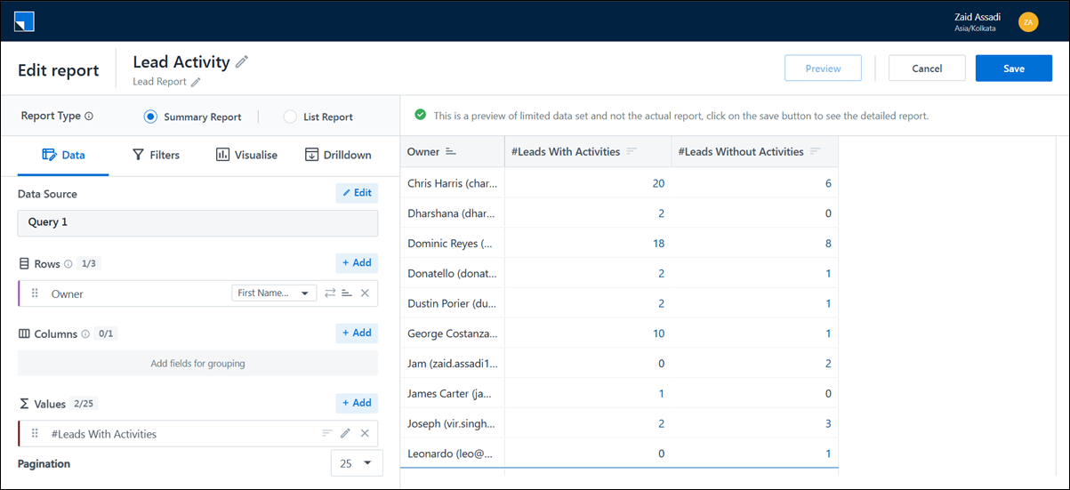 SIERA report builder overview image