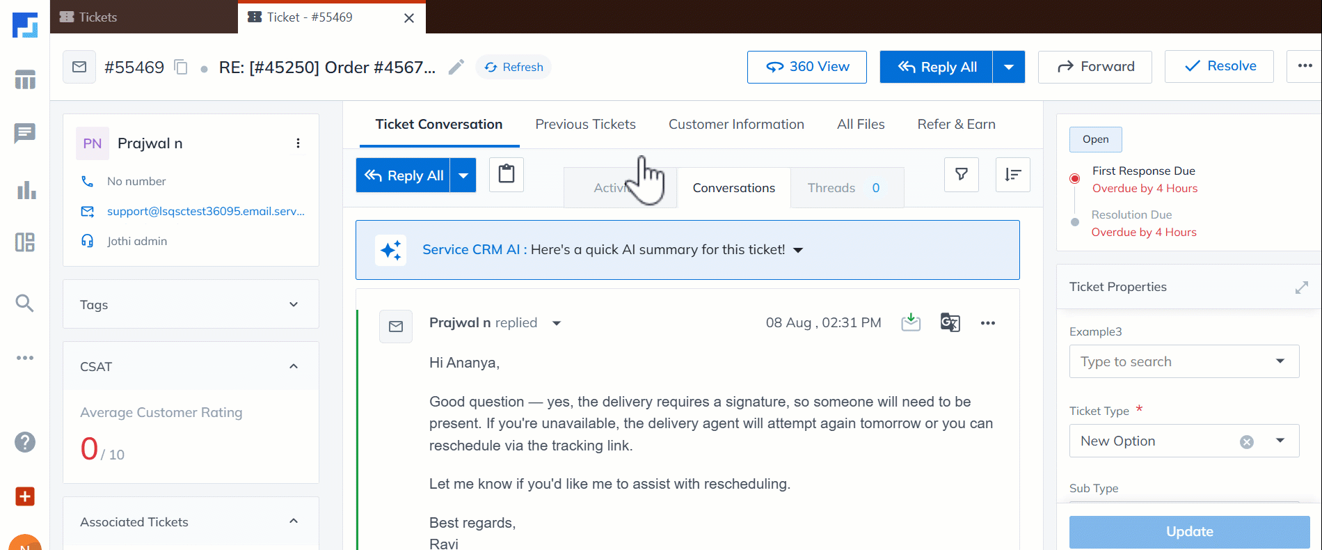 LeadSquared Service CRM