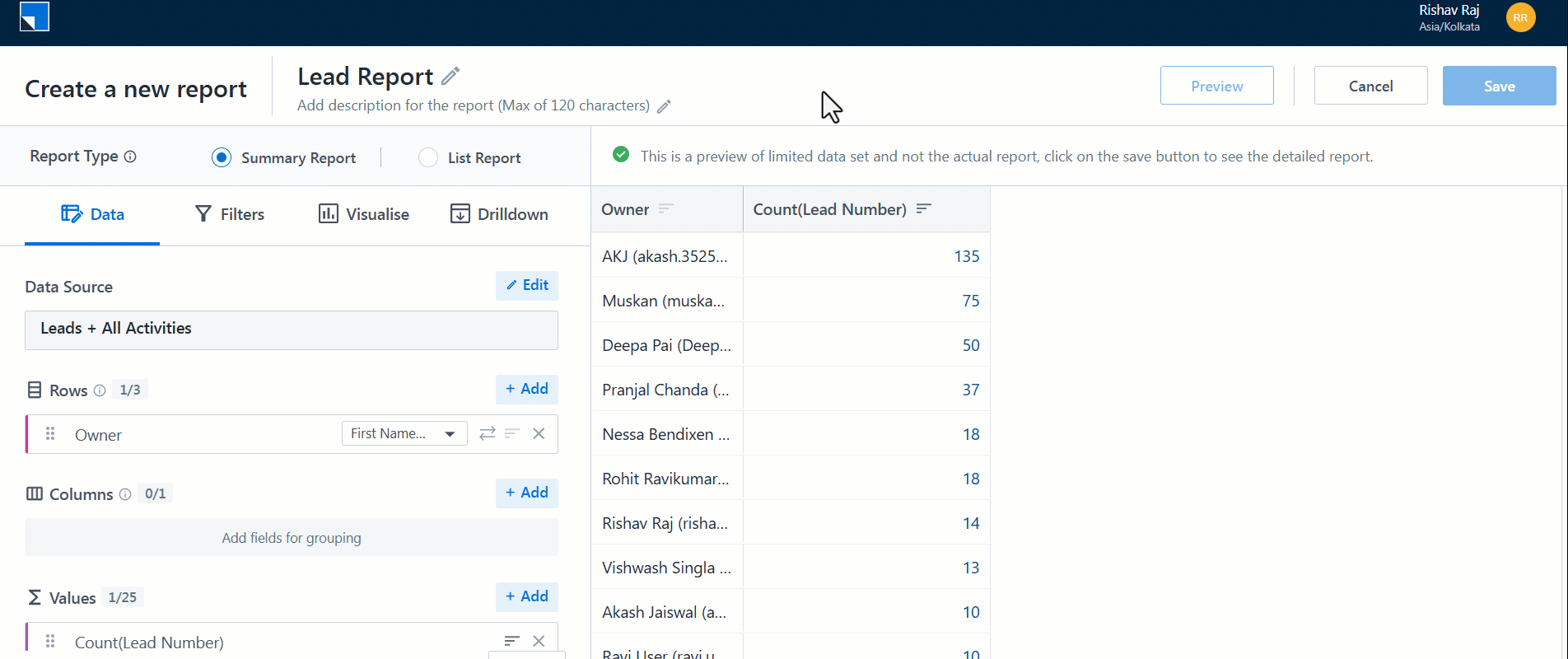 types of siera reports