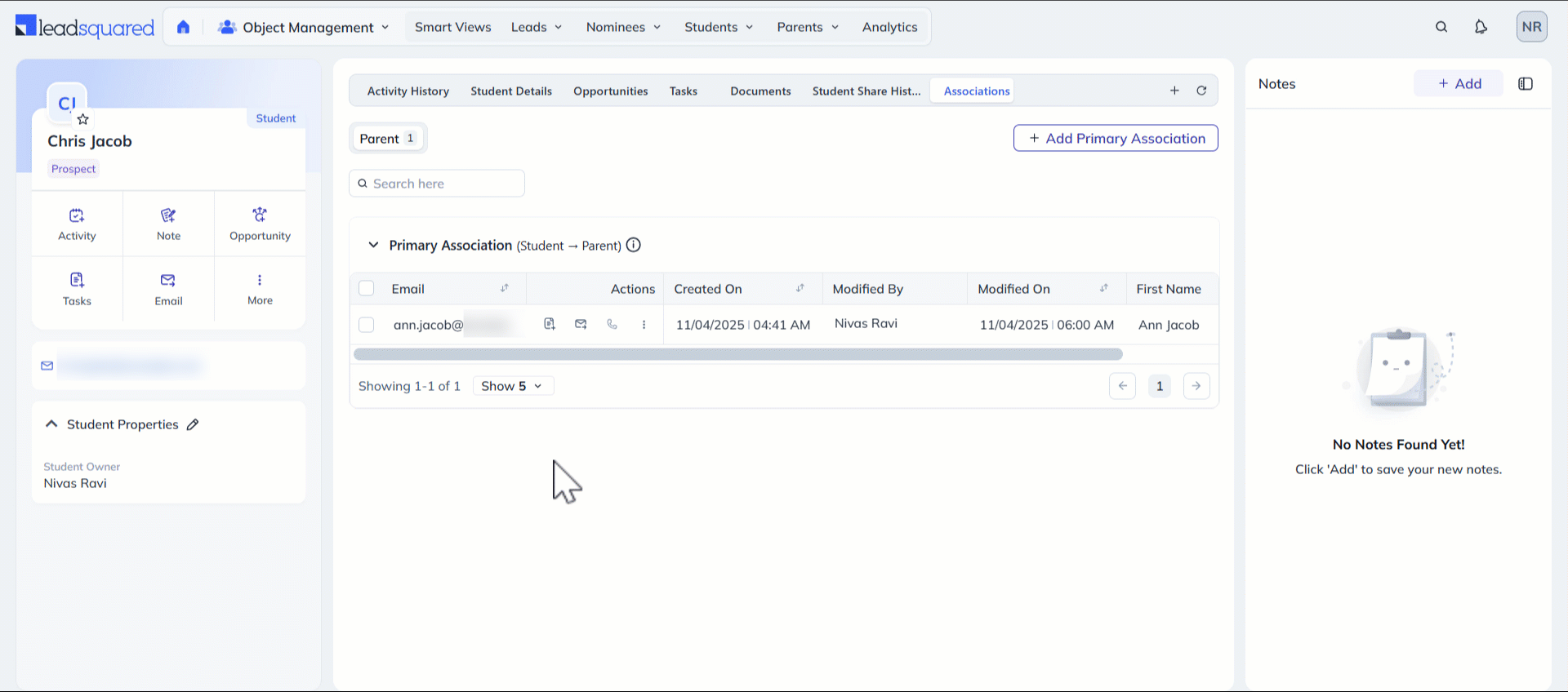 Leadsquared - Object Type Asspciations