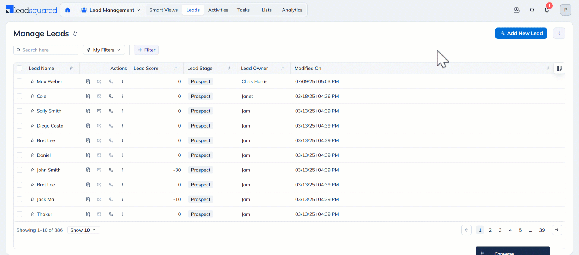 Leadsquared - Quick Add Lead
