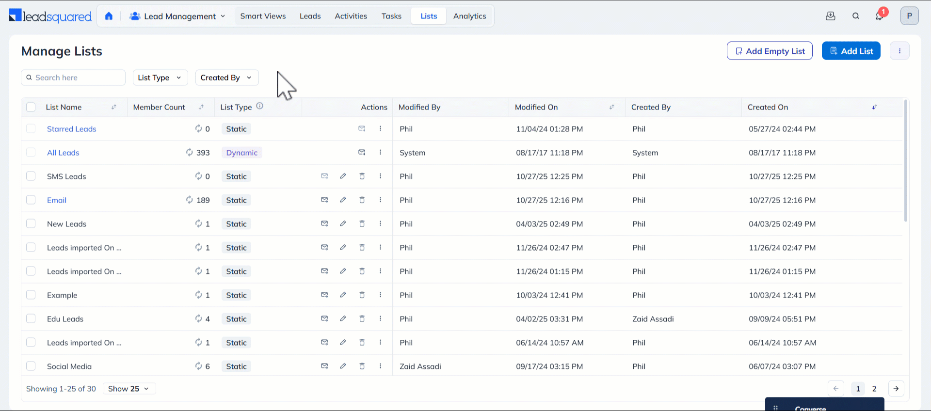 Leadsquared - Delete Leads