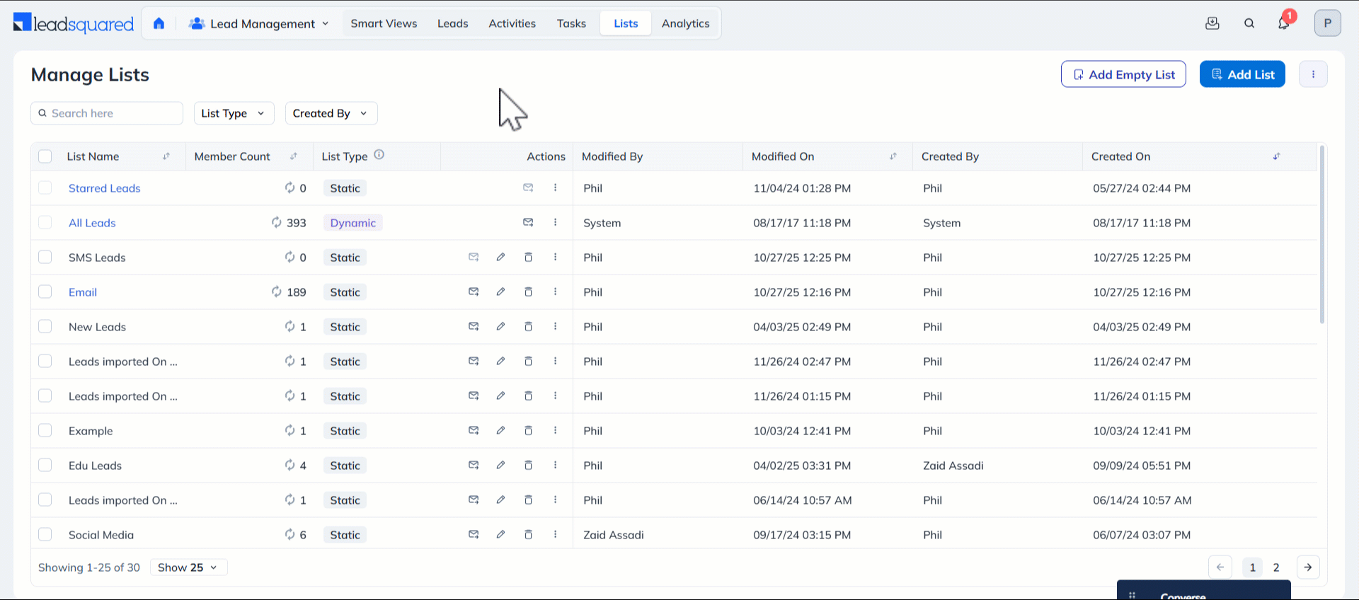Leadsquared - Delete Leads
