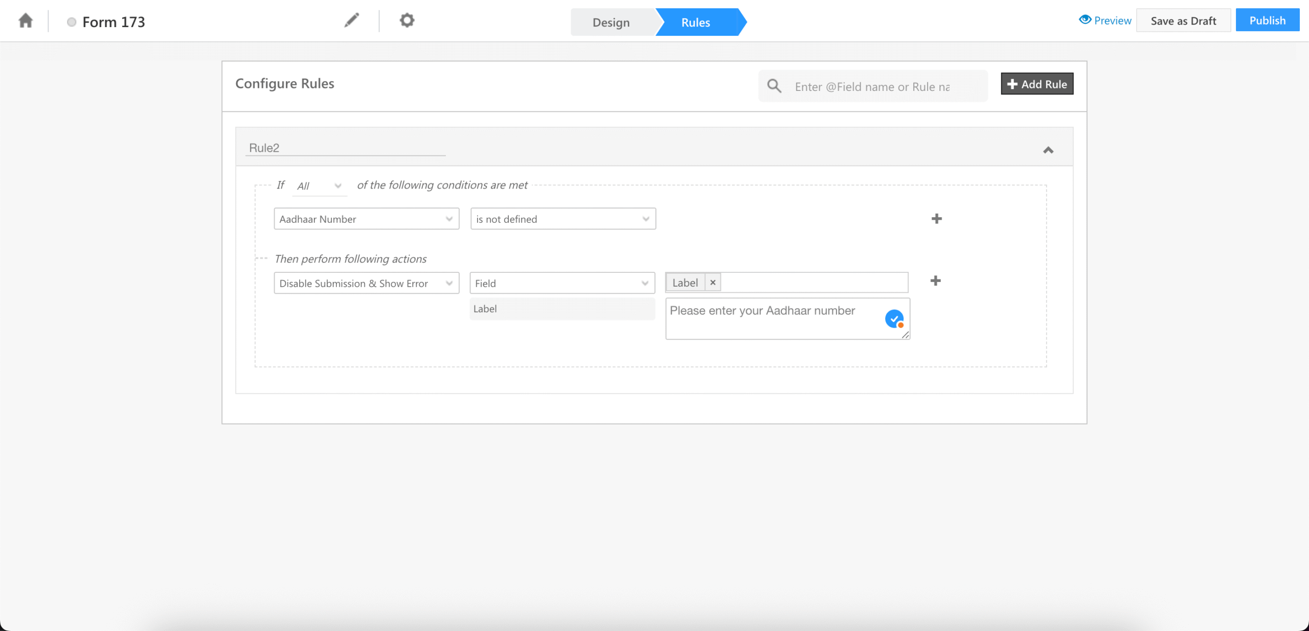 disable form submission and show error on labels