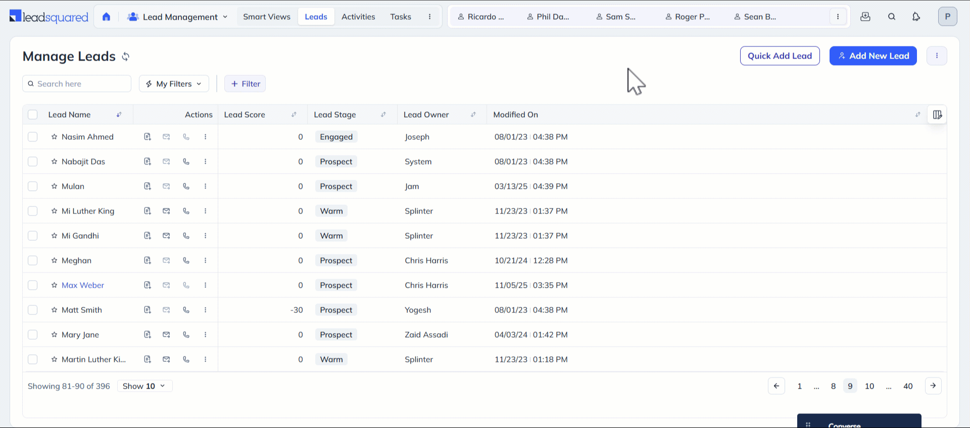 Leadsquared - App Tabs