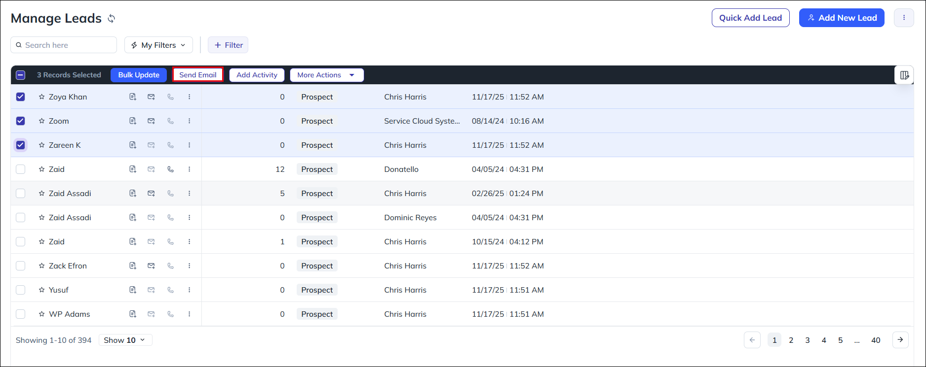 Leadsquared - One-To-One Emails