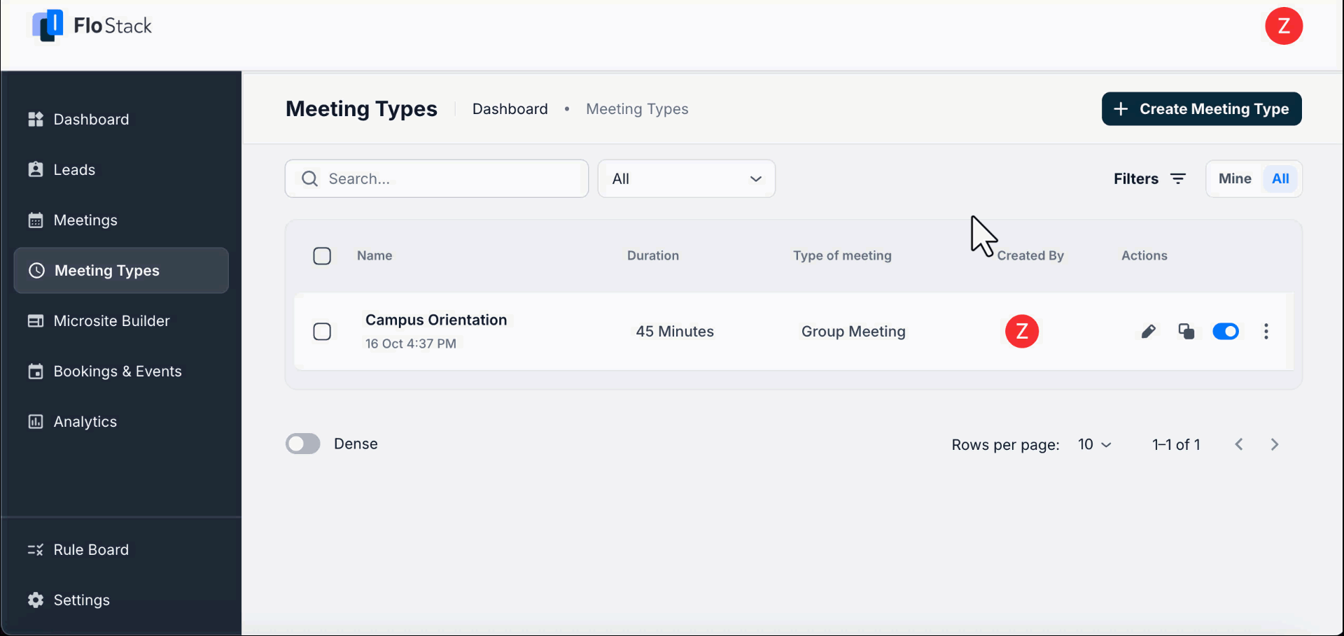 configure meeting types new