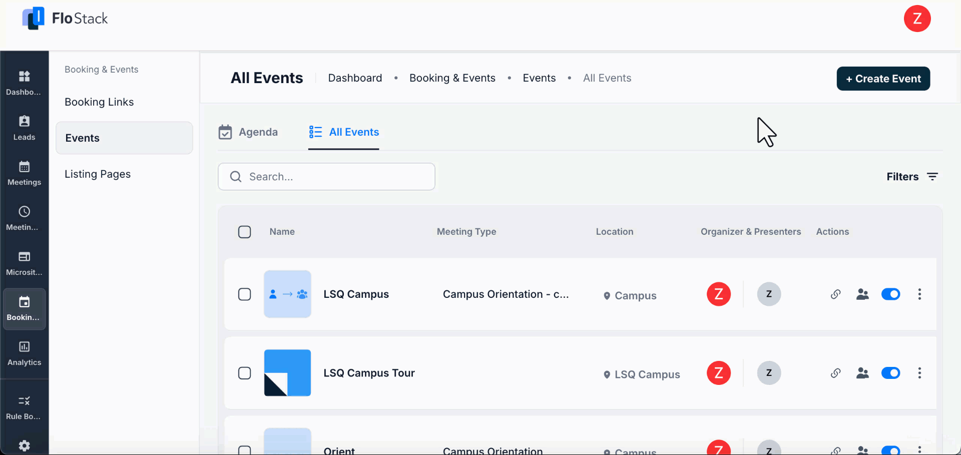 create event scheduler
