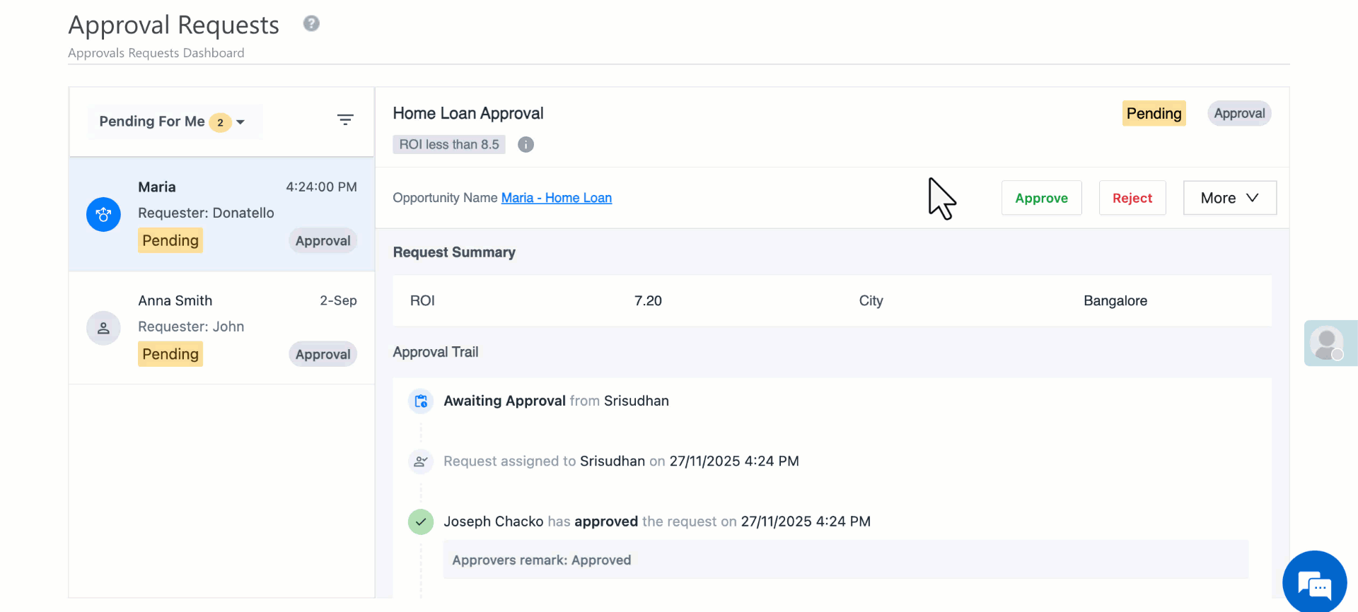 forward an approval request