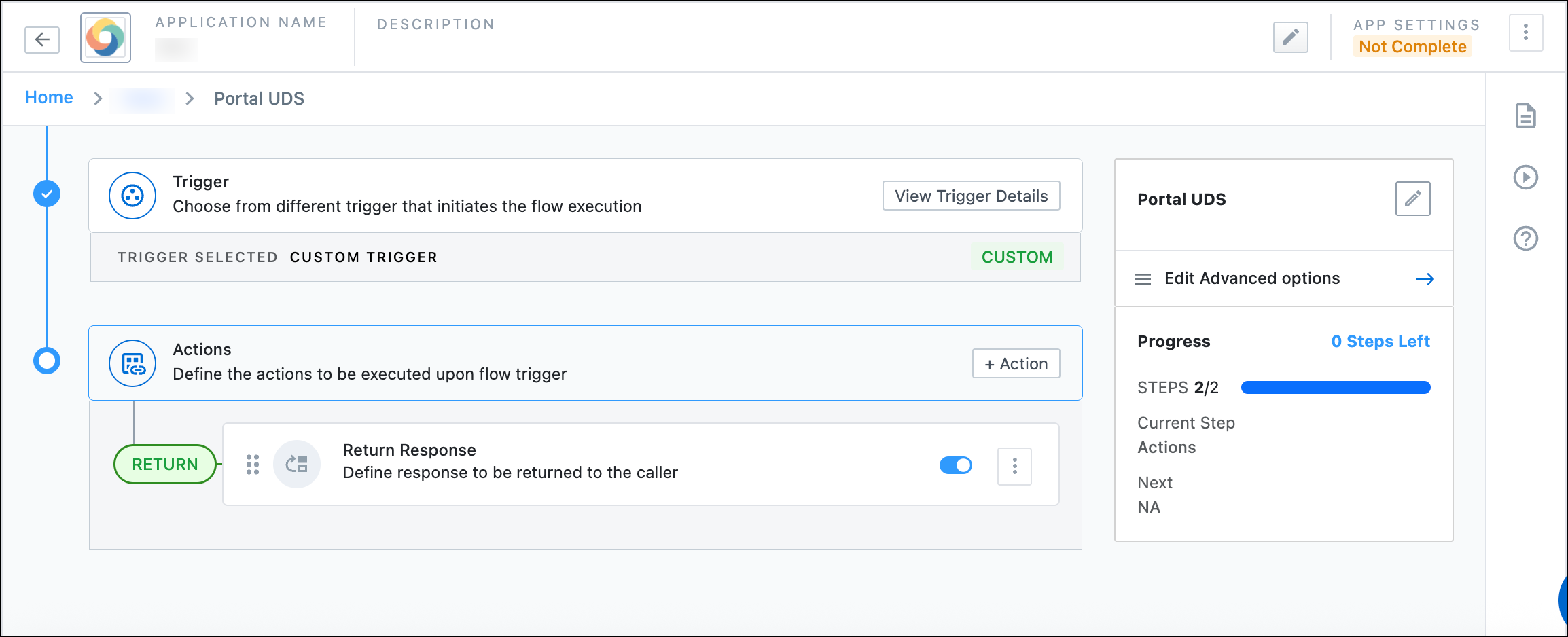 portals uds config custom return response