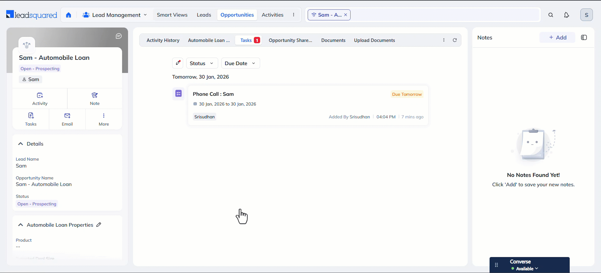 LeadSquared Task Management