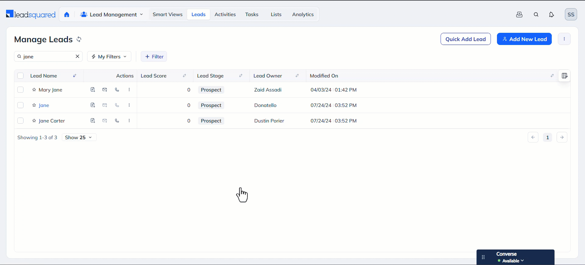 LeadSquared Task Management