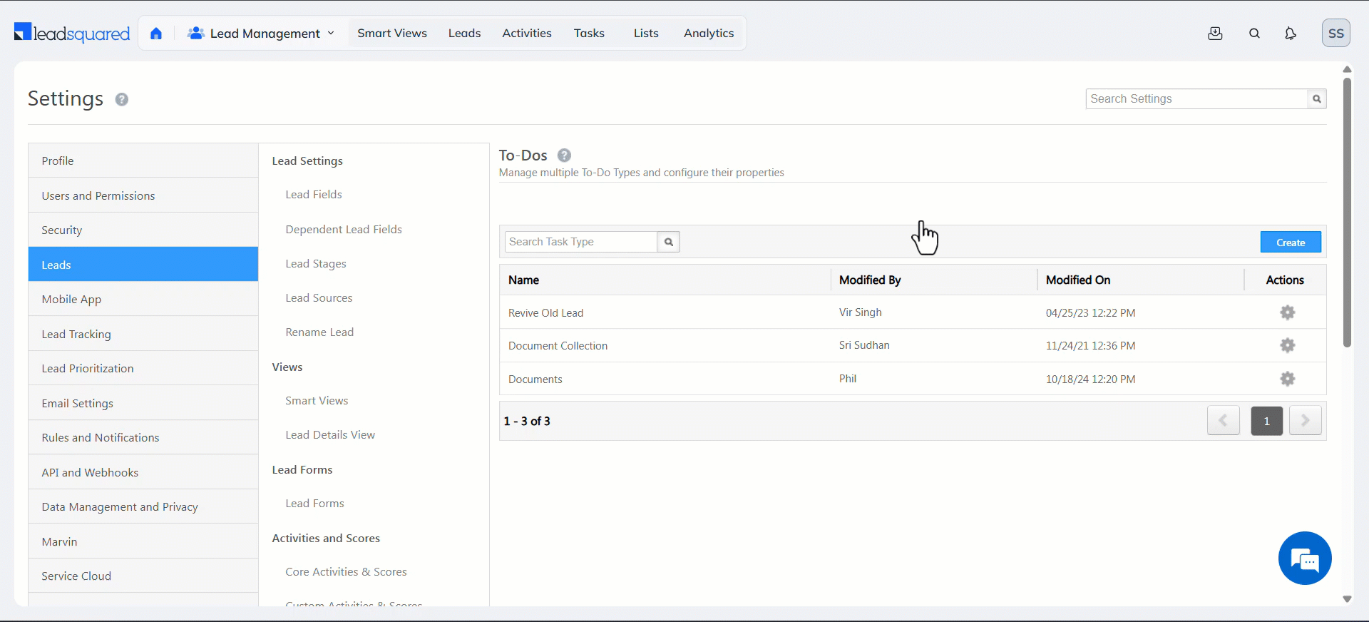 LeadSquared Task Management