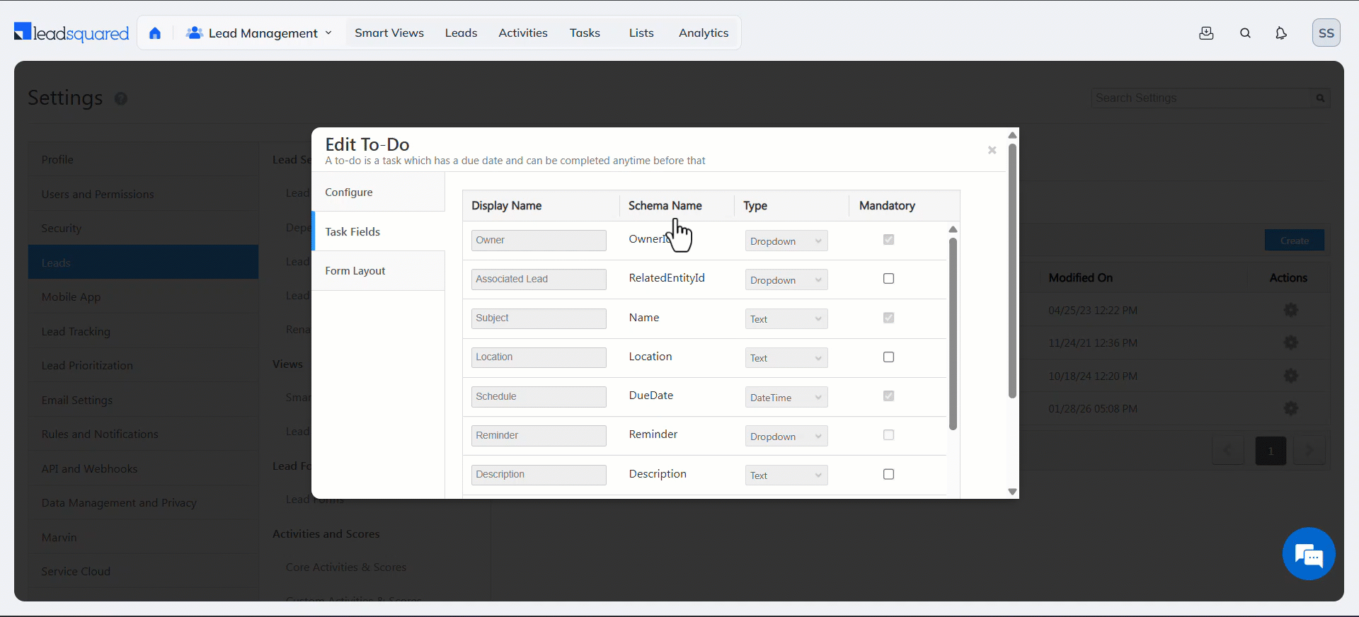 LeadSquared Task Management