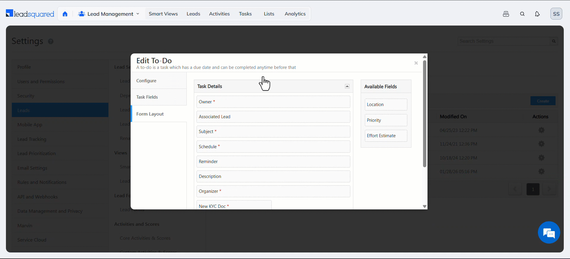 LeadSquared Task Management