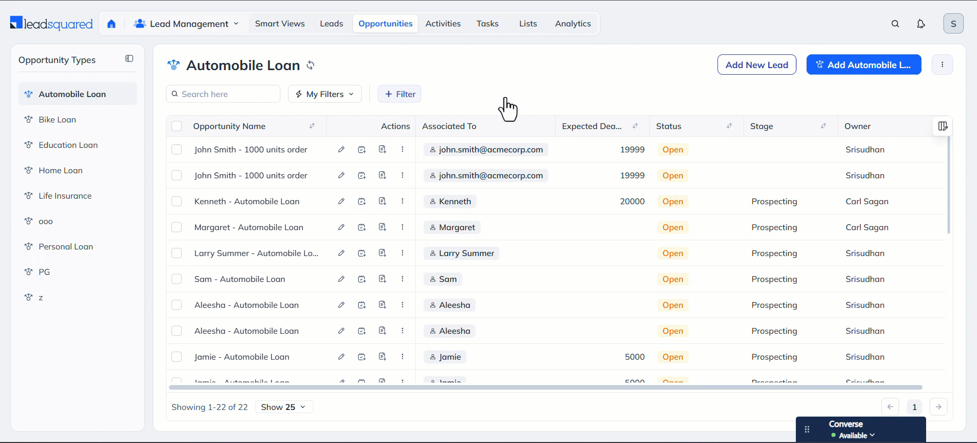 LeadSquared Task Management