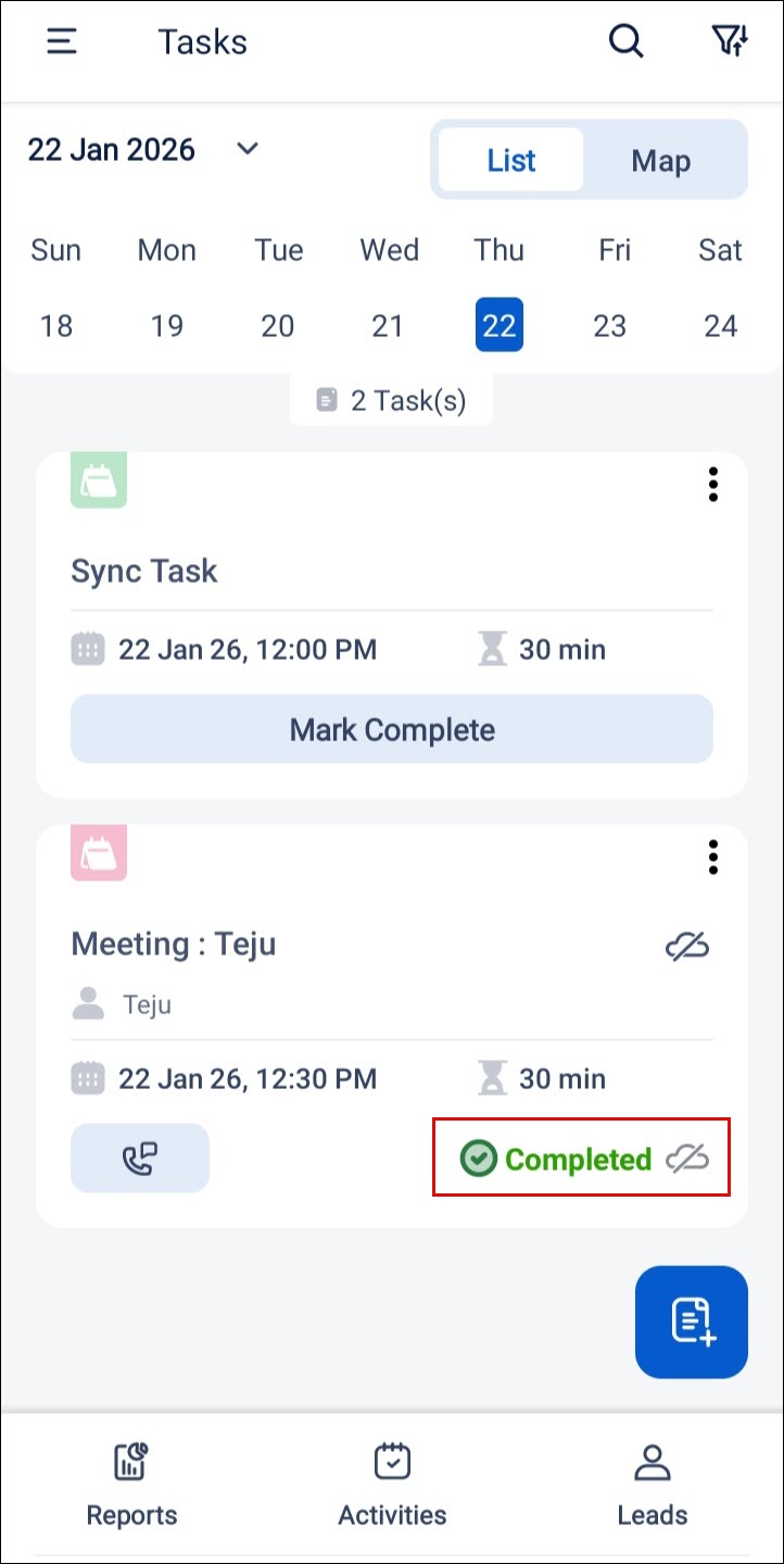 Leadsquared - Offline Task Completion