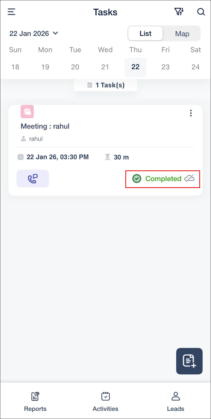 Leadsquared - Offline Task Completion