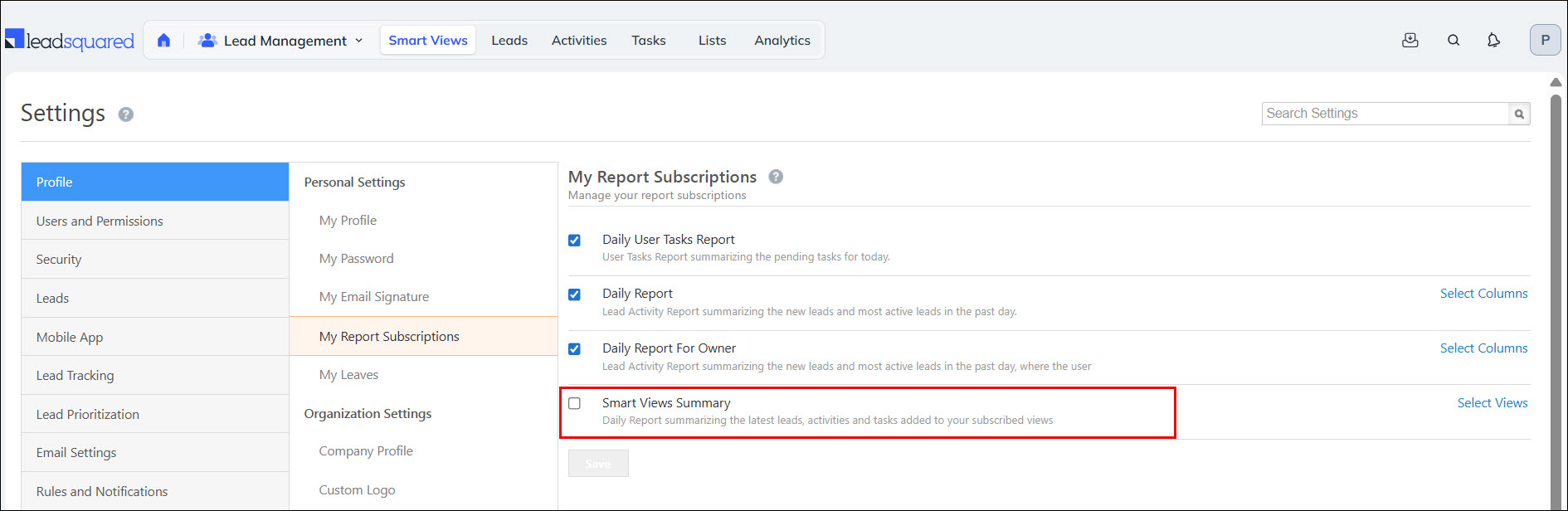 Leadsquared - Smart Views
