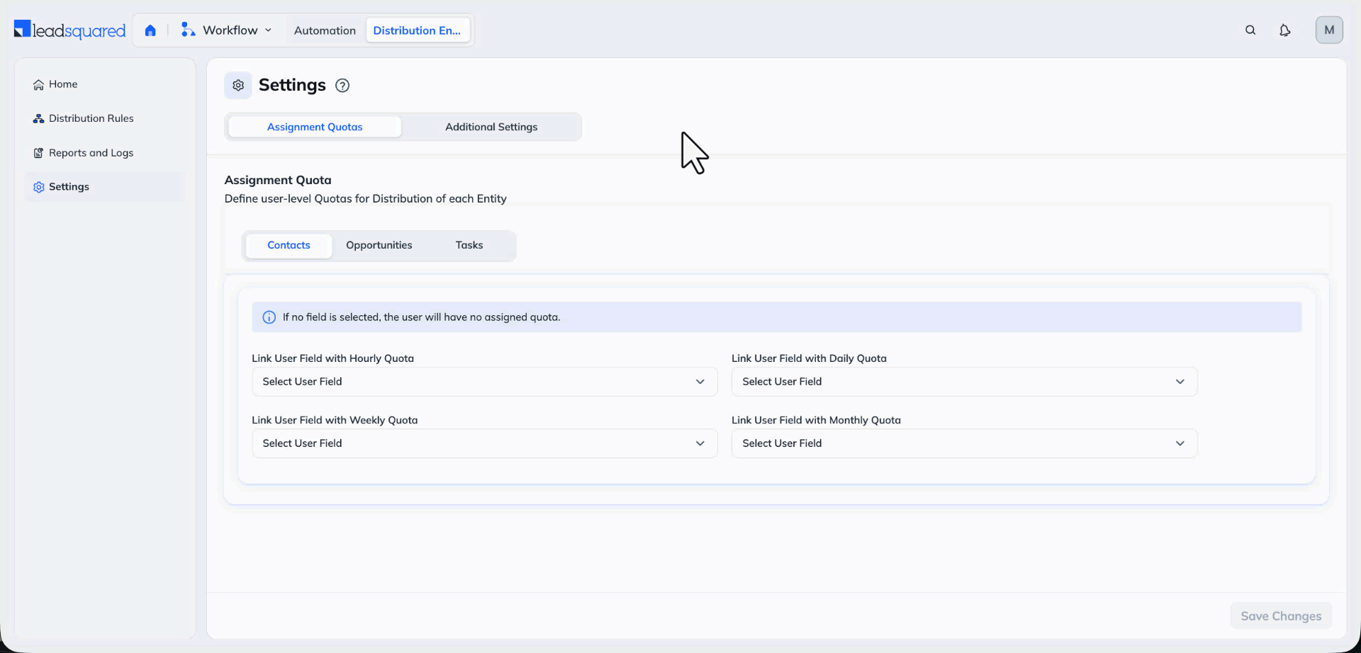 distribution engine settings
