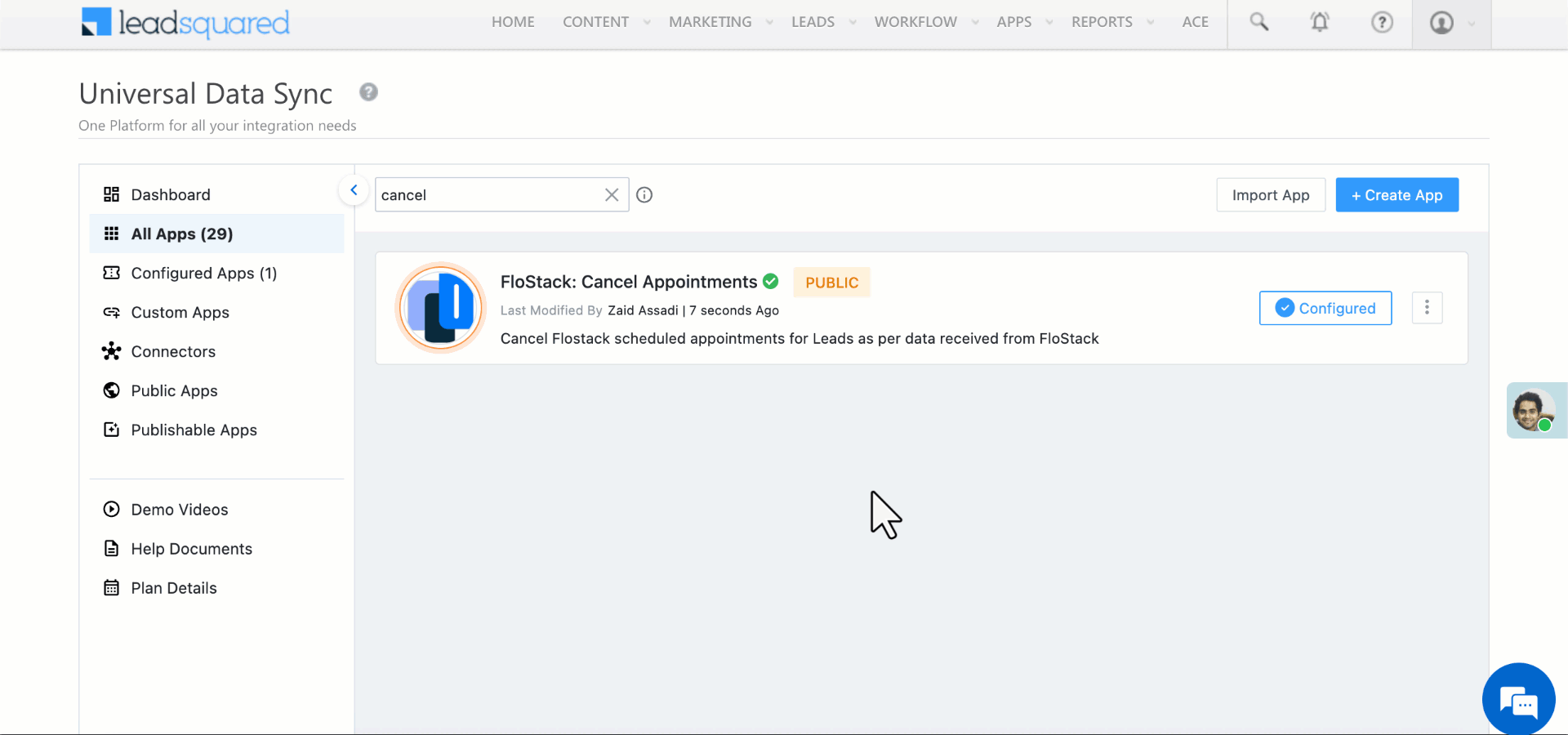 flostack cancel appointments