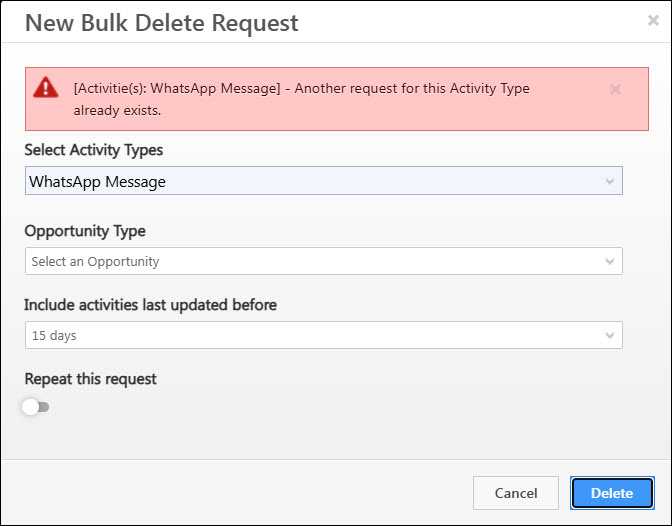 Leadsquared - Bulk Delete Data