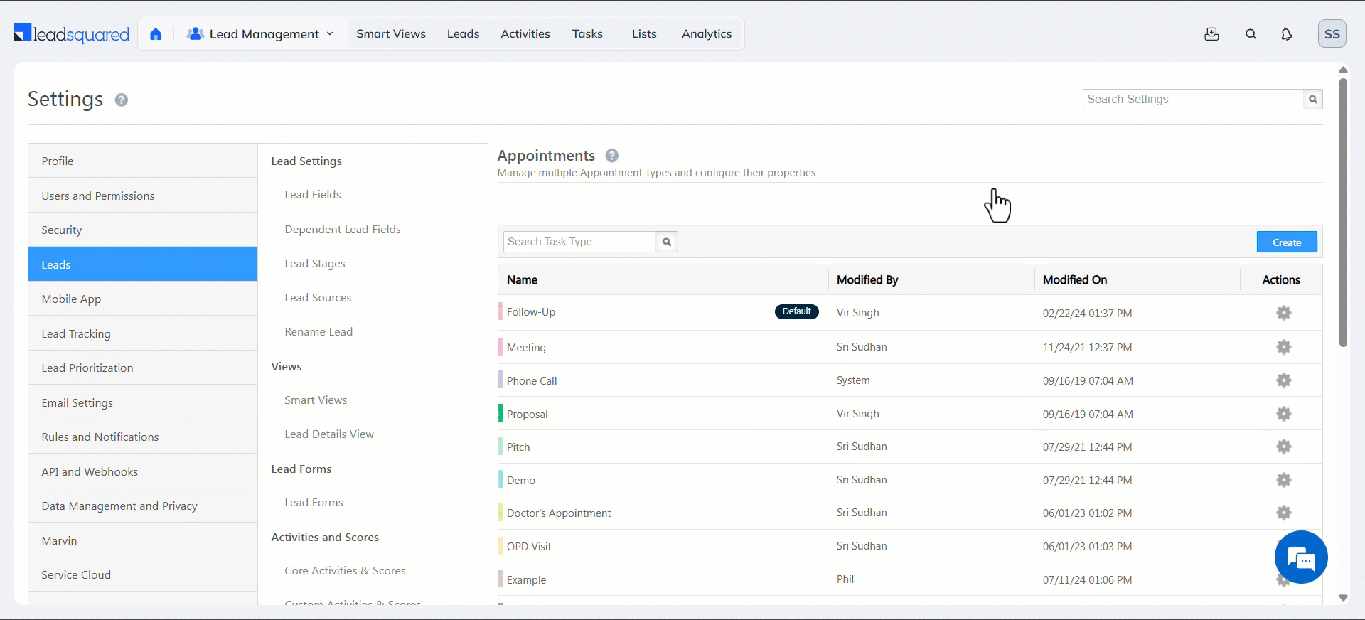 LeadSquared Task Management