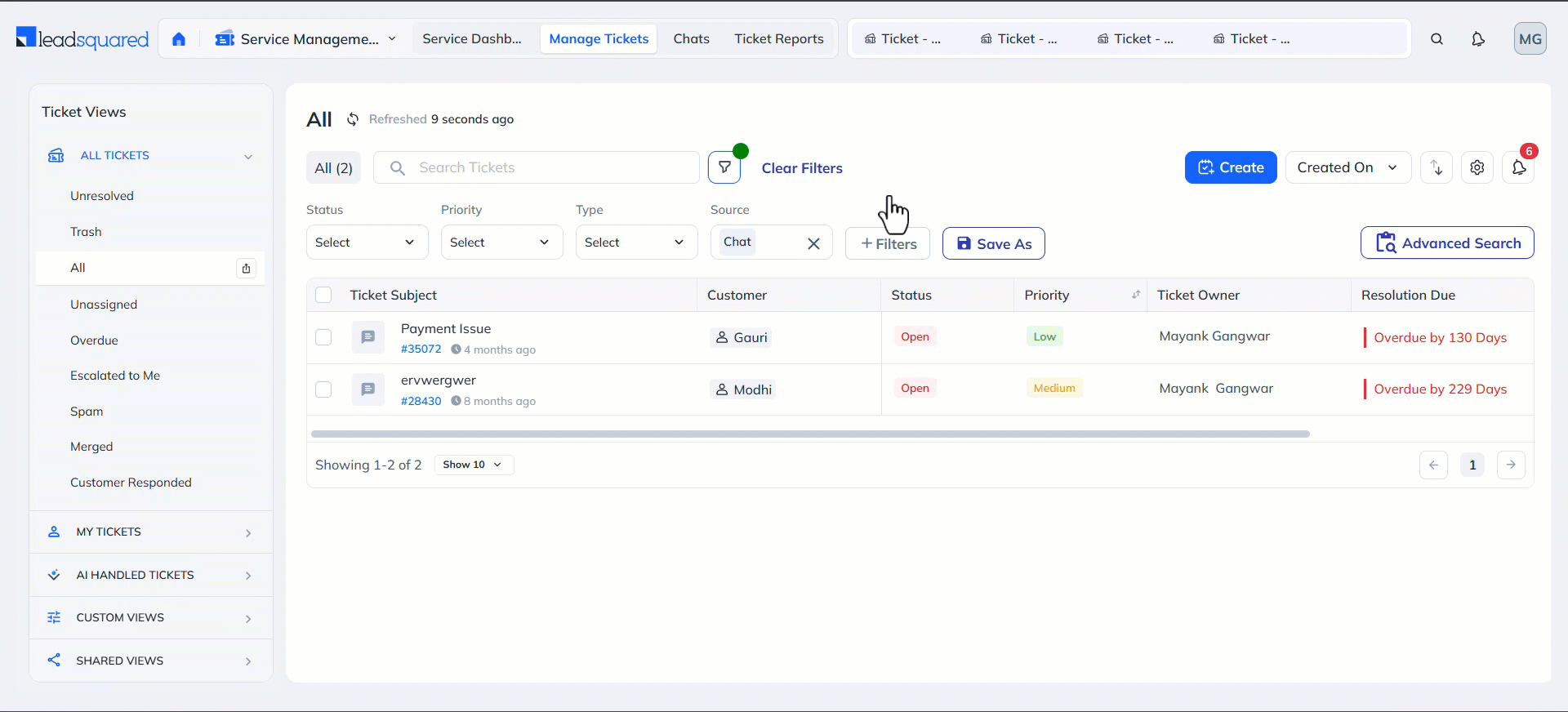 LeadSquared Service CRM