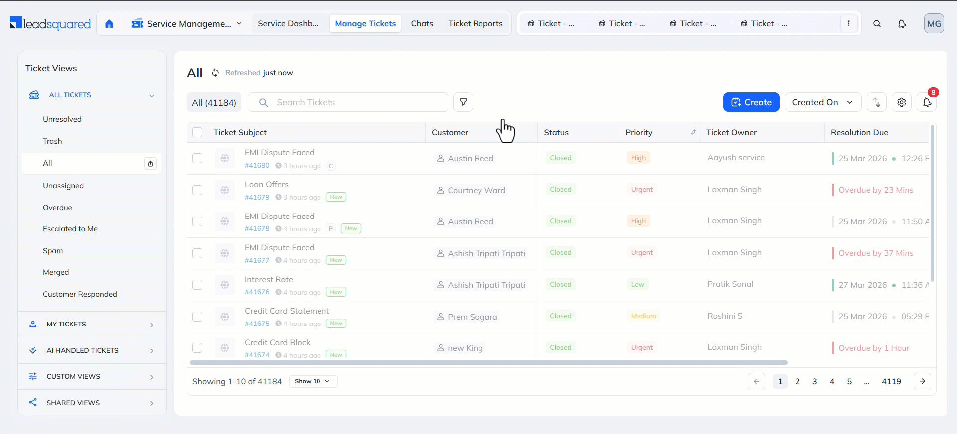LeadSquared Service CRM