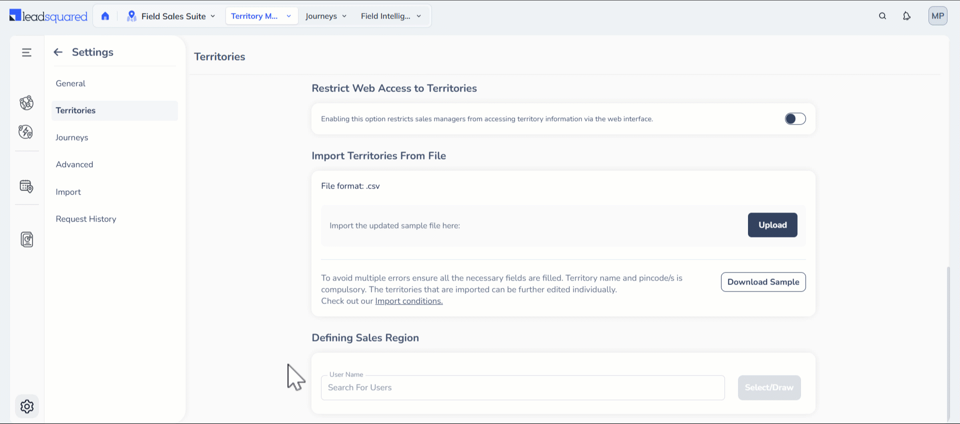 Leadsquared - Territories