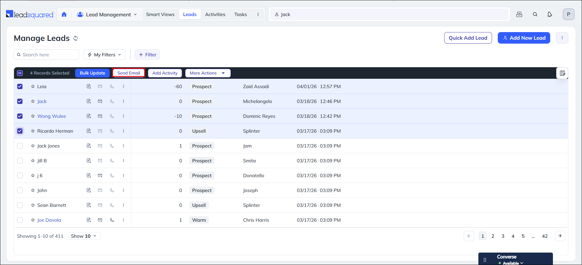 Leadsquared - One-To-One Emails