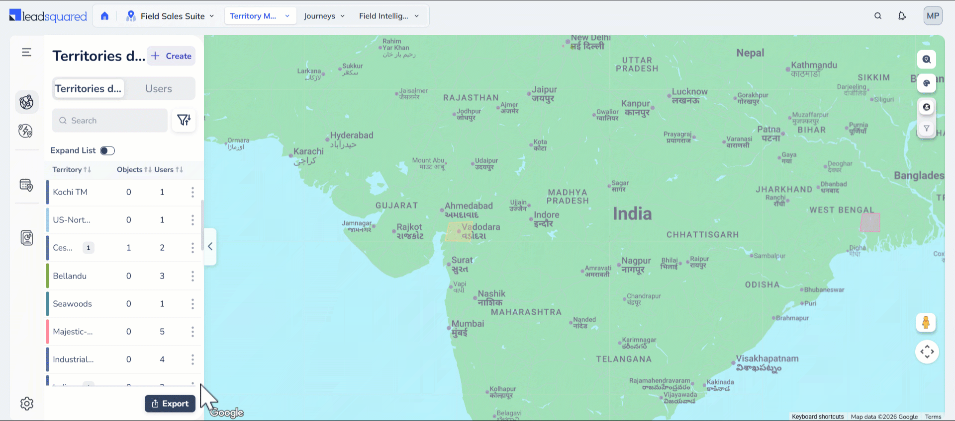 Leadsquared - Territories