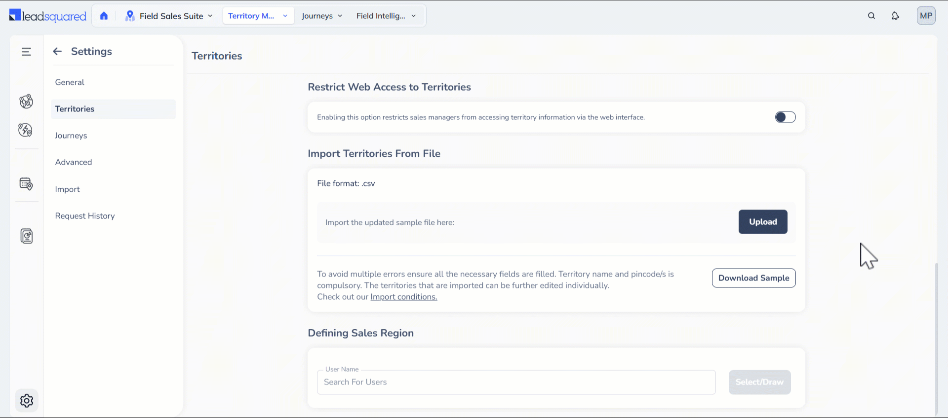 Leadsquared - Territories