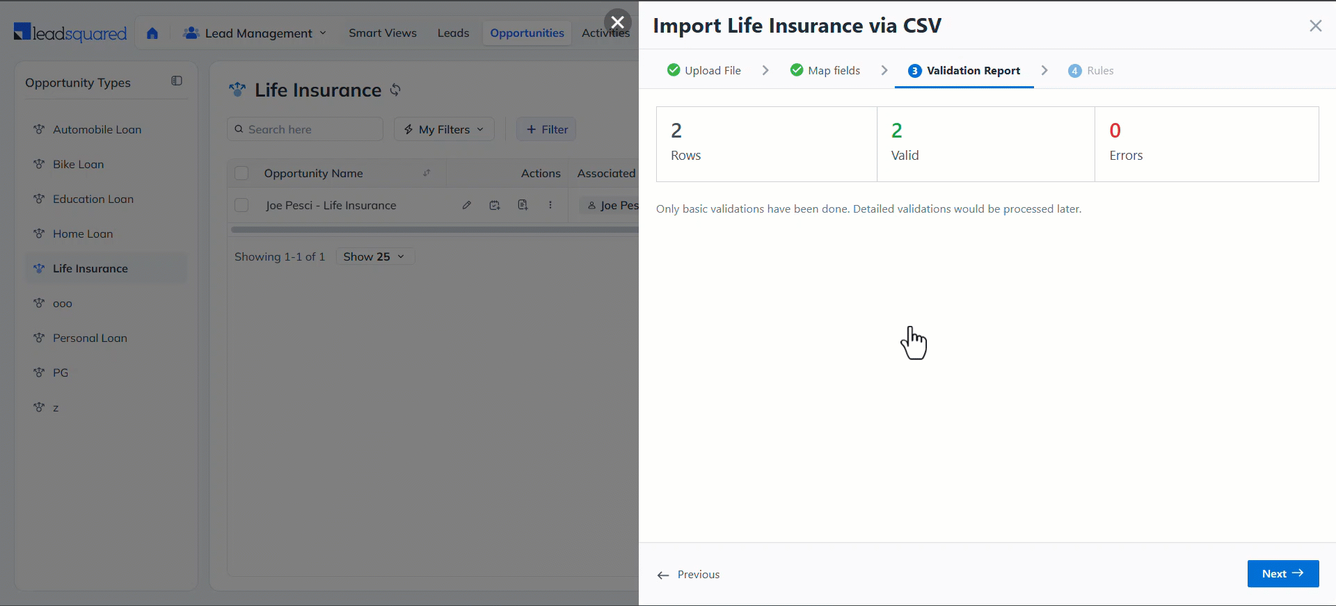 LeadSquared Import Opportunities