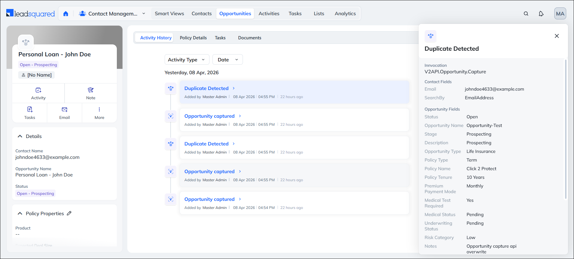 LeadSquared Opportunitites