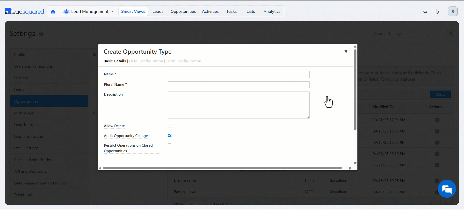 LeadSquared Opportunitites
