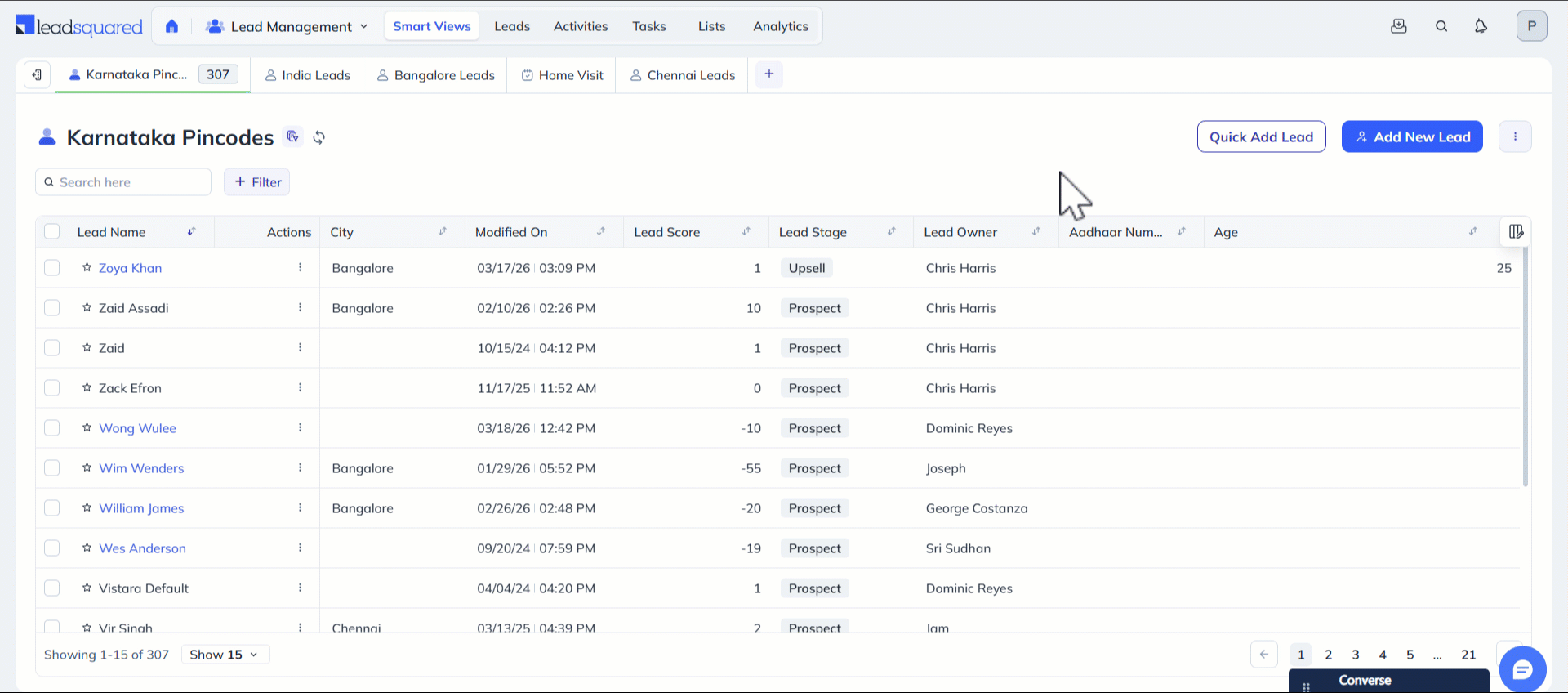 Leadsquared - Smart Views