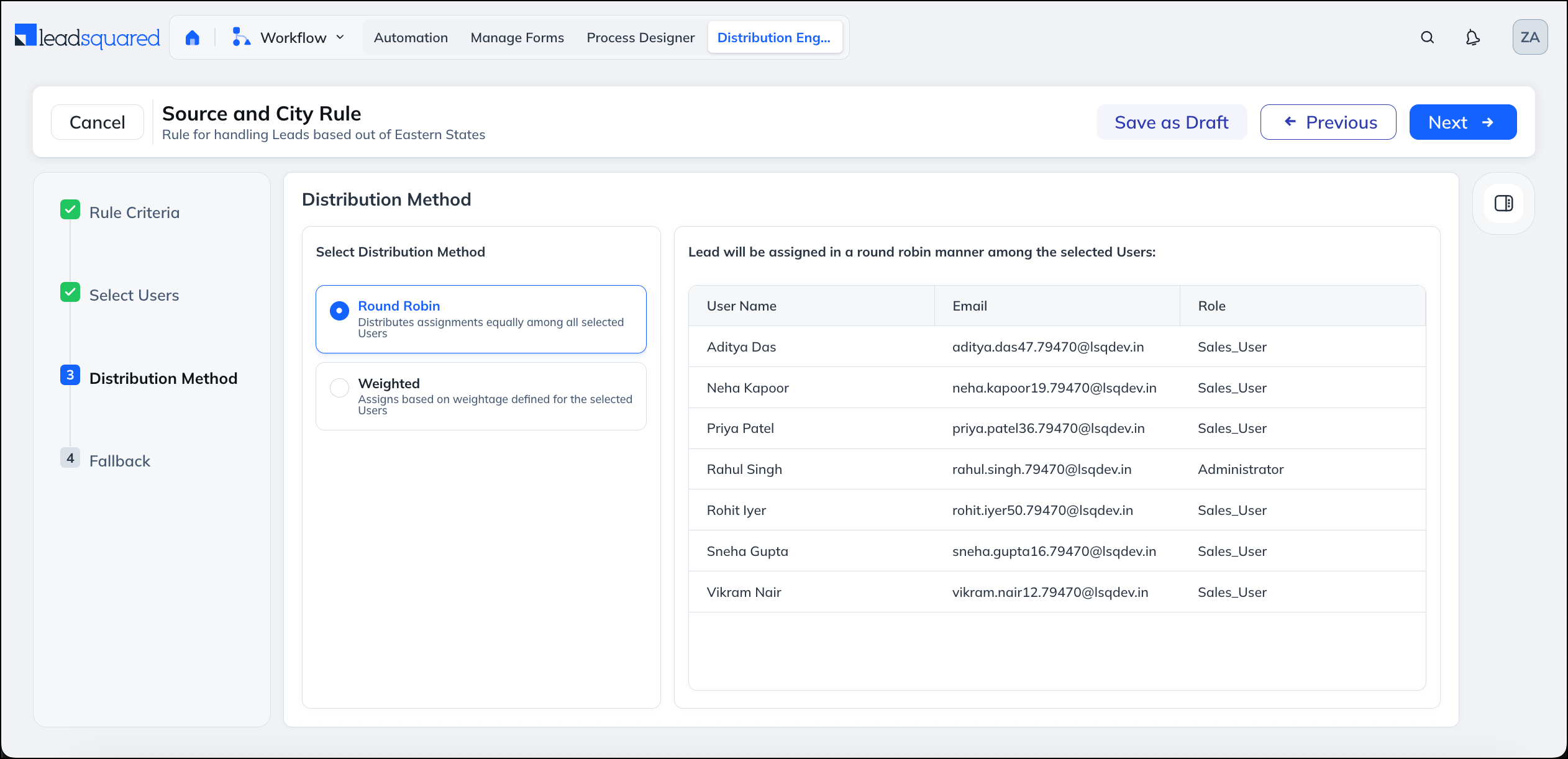 Round-robin for users