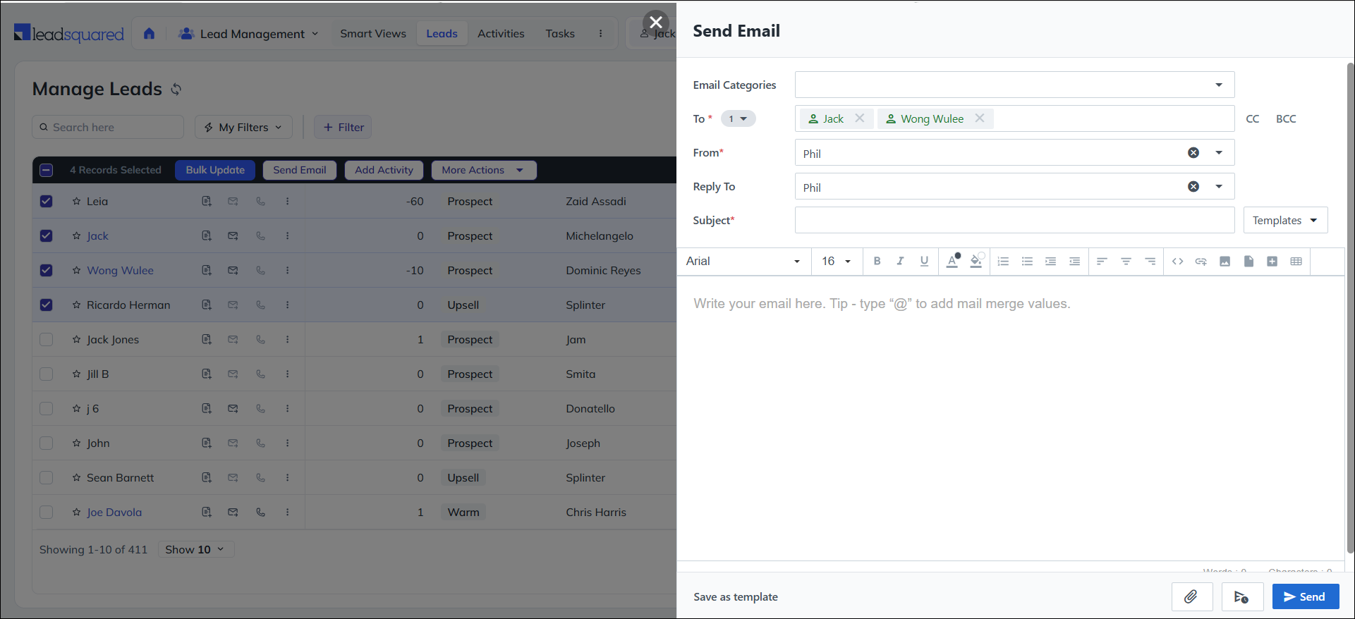 Leadsquared - One-To-One Emails