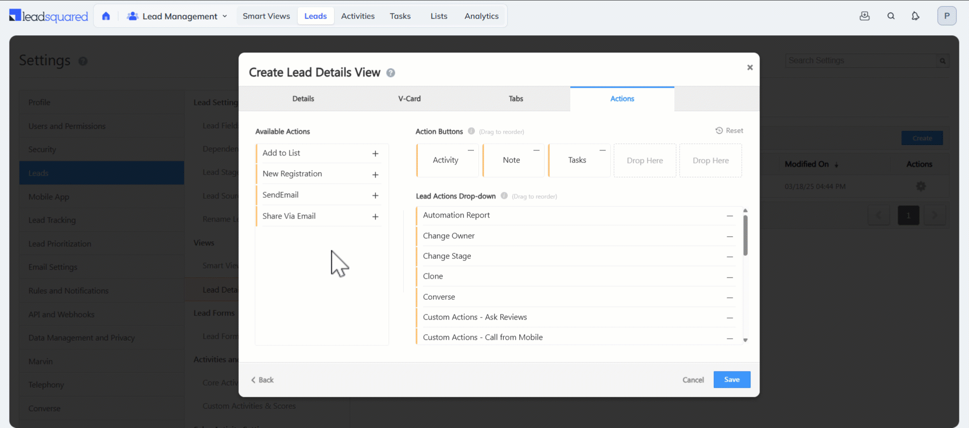 Leadsquared - Lead Details View Customization