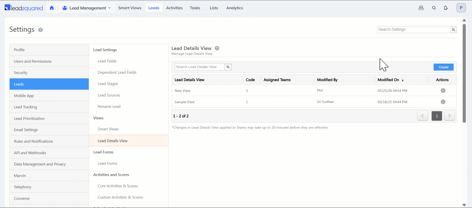 Leadsquared - Lead Details View Customization