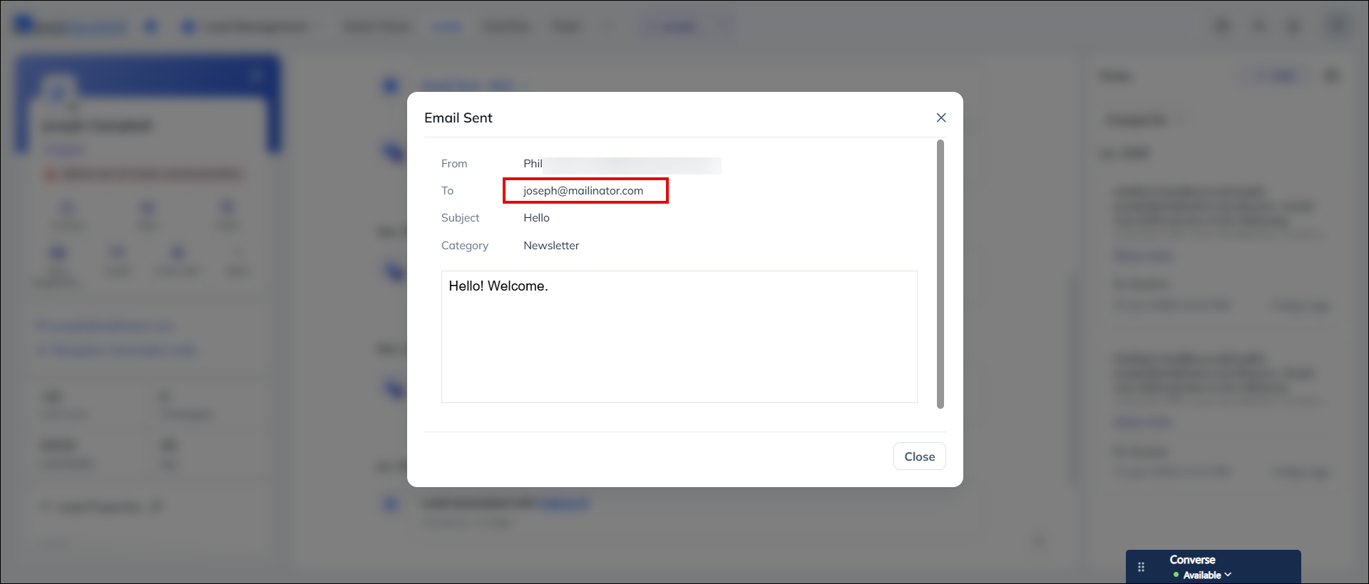 Leadquared - Email Display