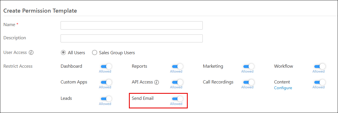 Leadsquared - Permission Templates