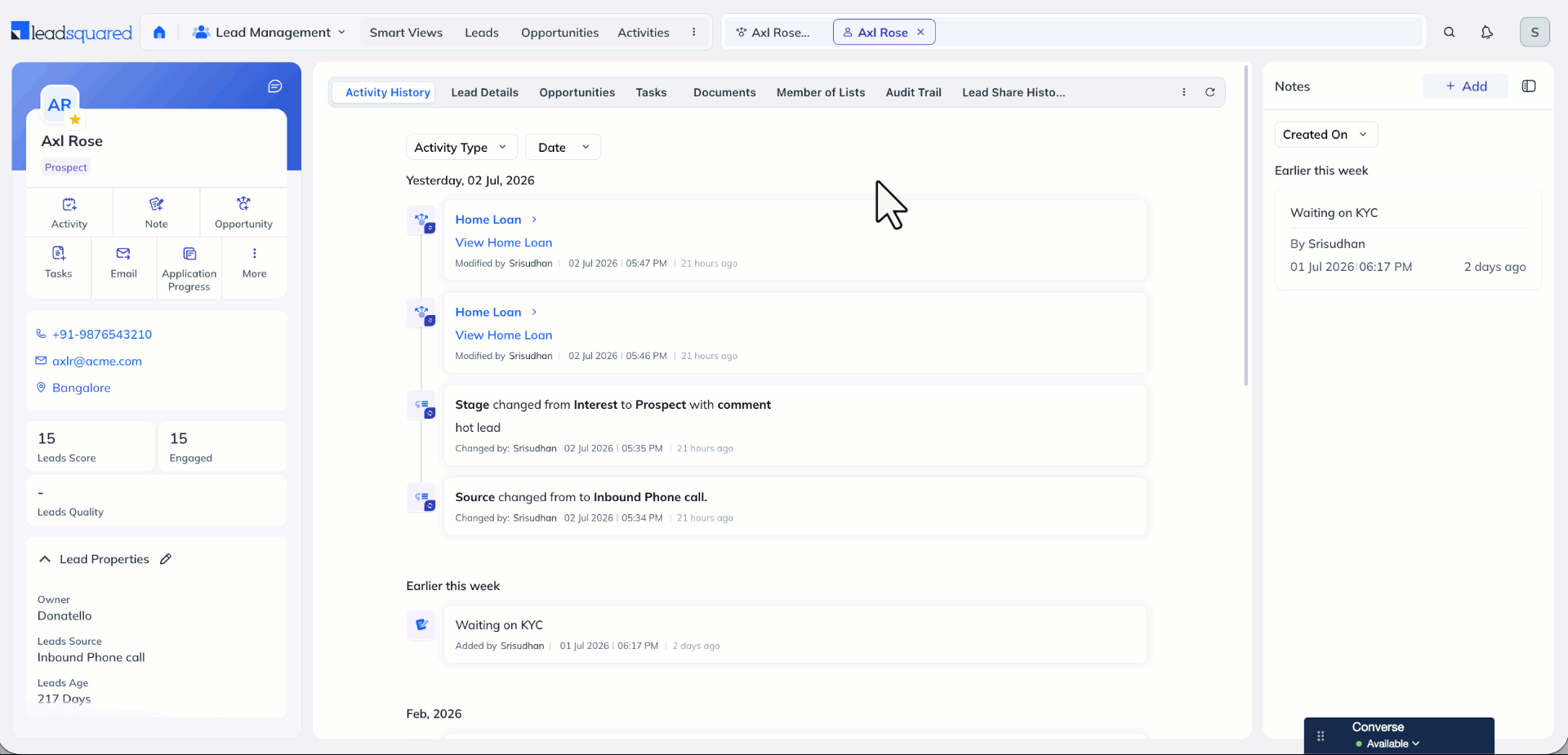 app tabs