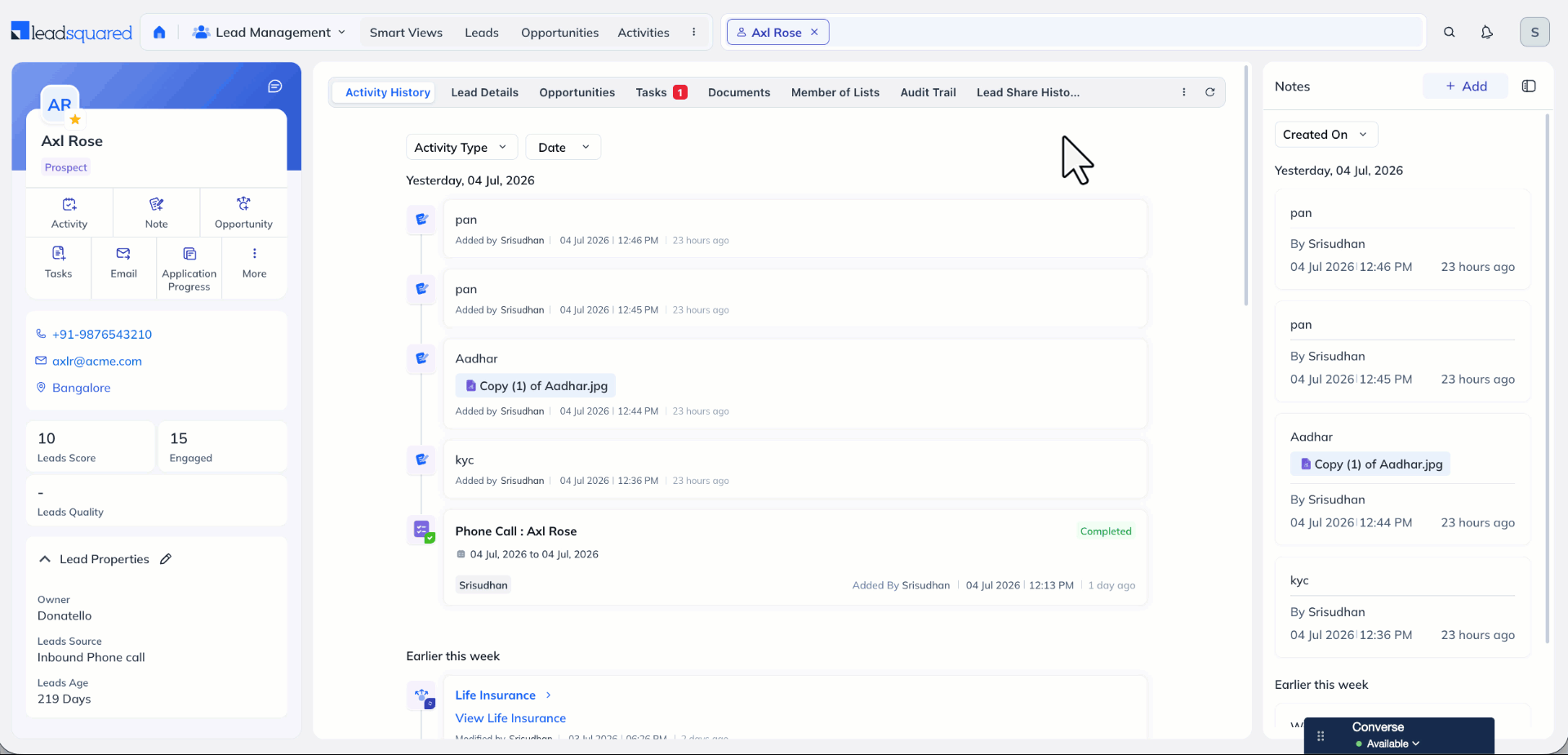 notes tab right
